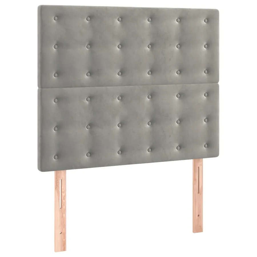 Cadre de lit sans matelas gris clair 90x200 cm velours - 8