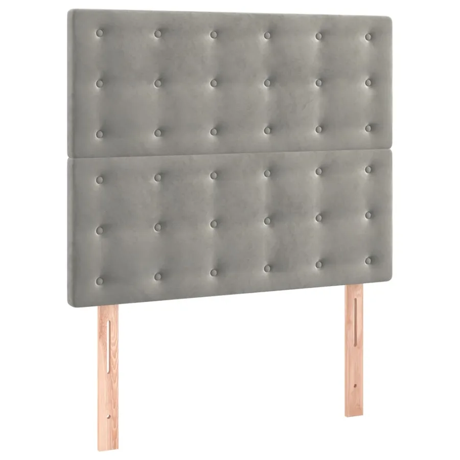 Sommier à lattes de lit et matelas Gris clair 90x200 cm Velours - 6