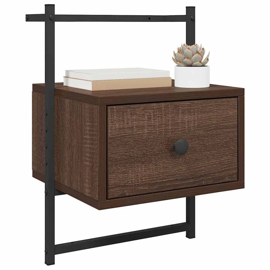 Table de chevet murale 2 pcs chêne marron 35x30x51 cm - 4
