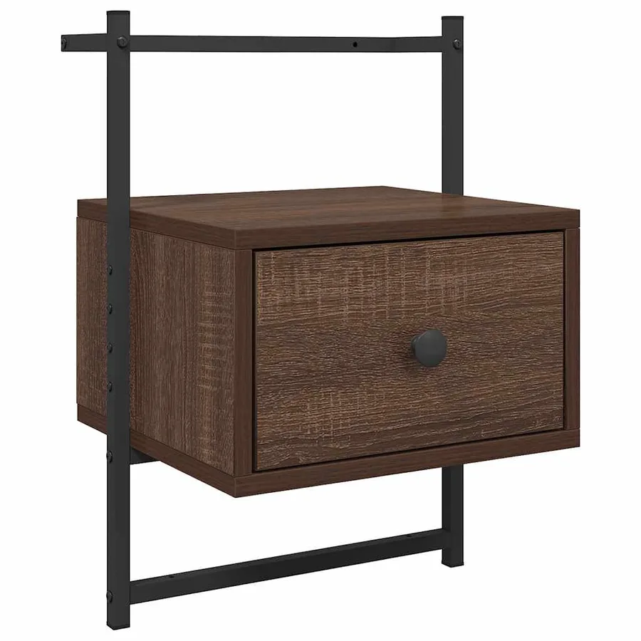 Table de chevet murale 2 pcs chêne marron 35x30x51 cm - 5