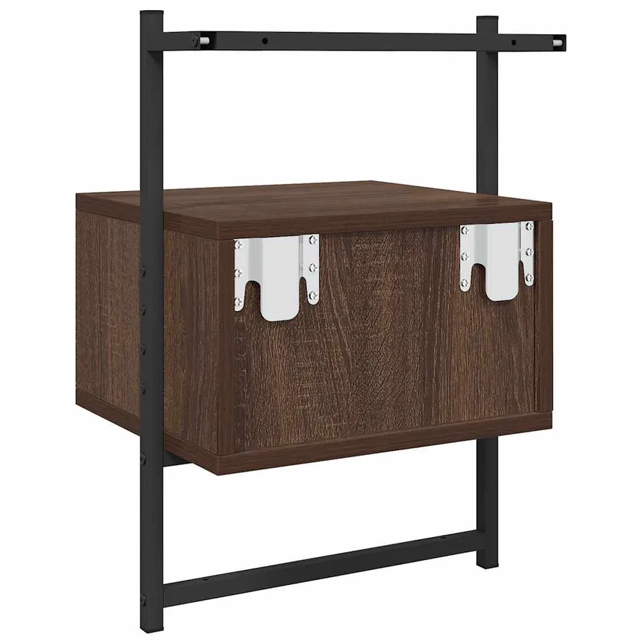 Table de chevet murale 2 pcs chêne marron 35x30x51 cm - 9