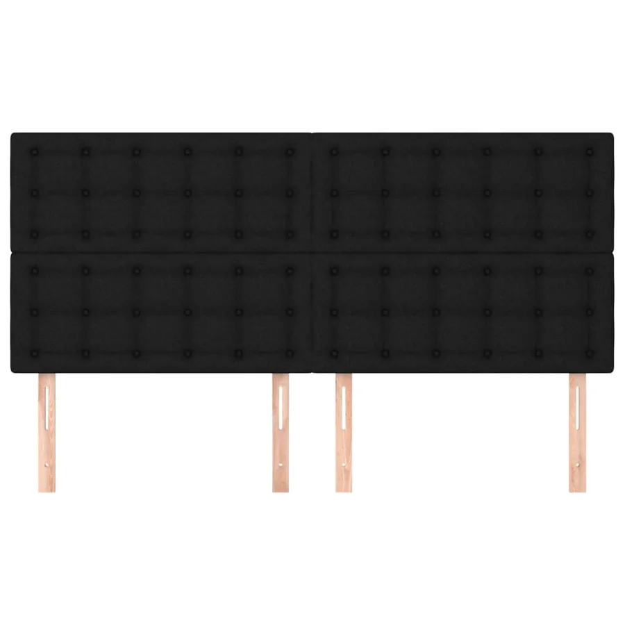 Tête de lit Noir 180x5x118/128 cm Tissu - 3