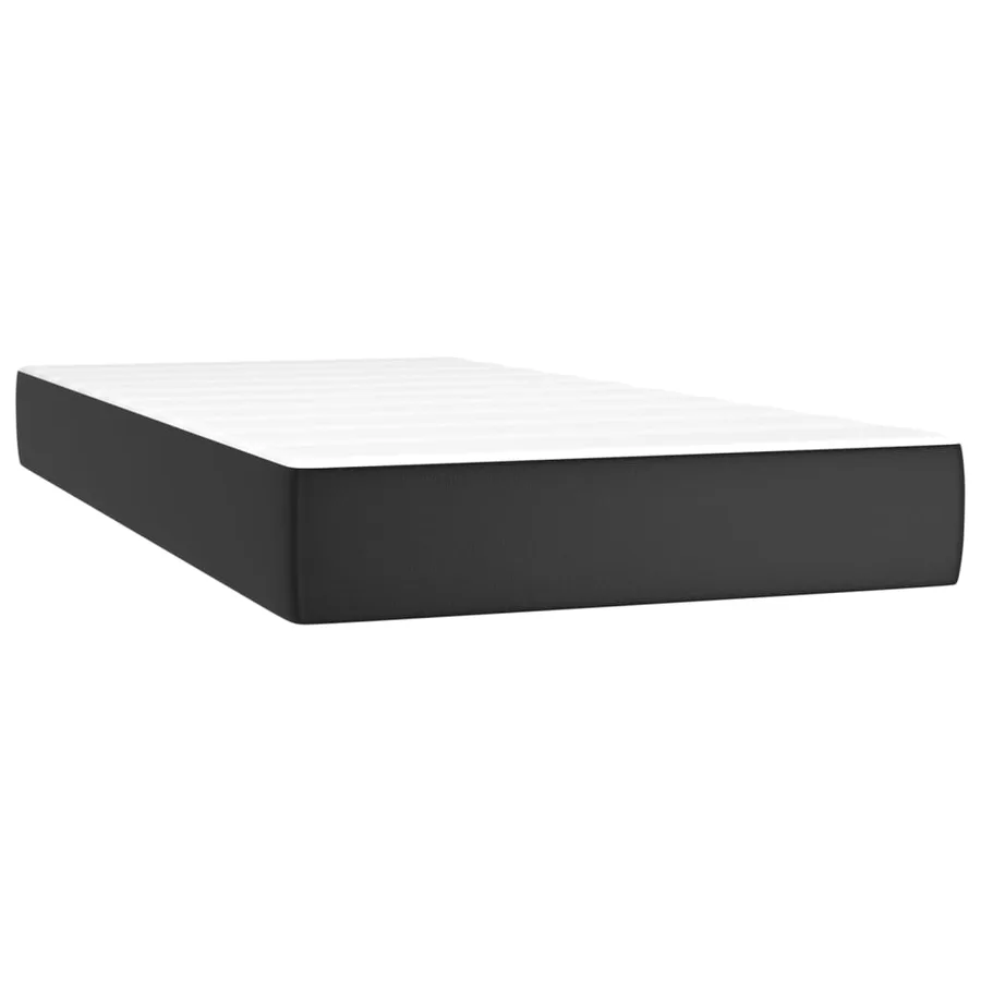 Sommier à lattes de lit avec matelas et LED Noir 90x200 cm - 6