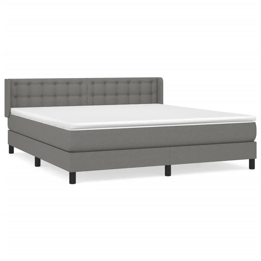 Sommier à lattes de lit avec matelas Gris foncé 180x200cm Tissu - 2