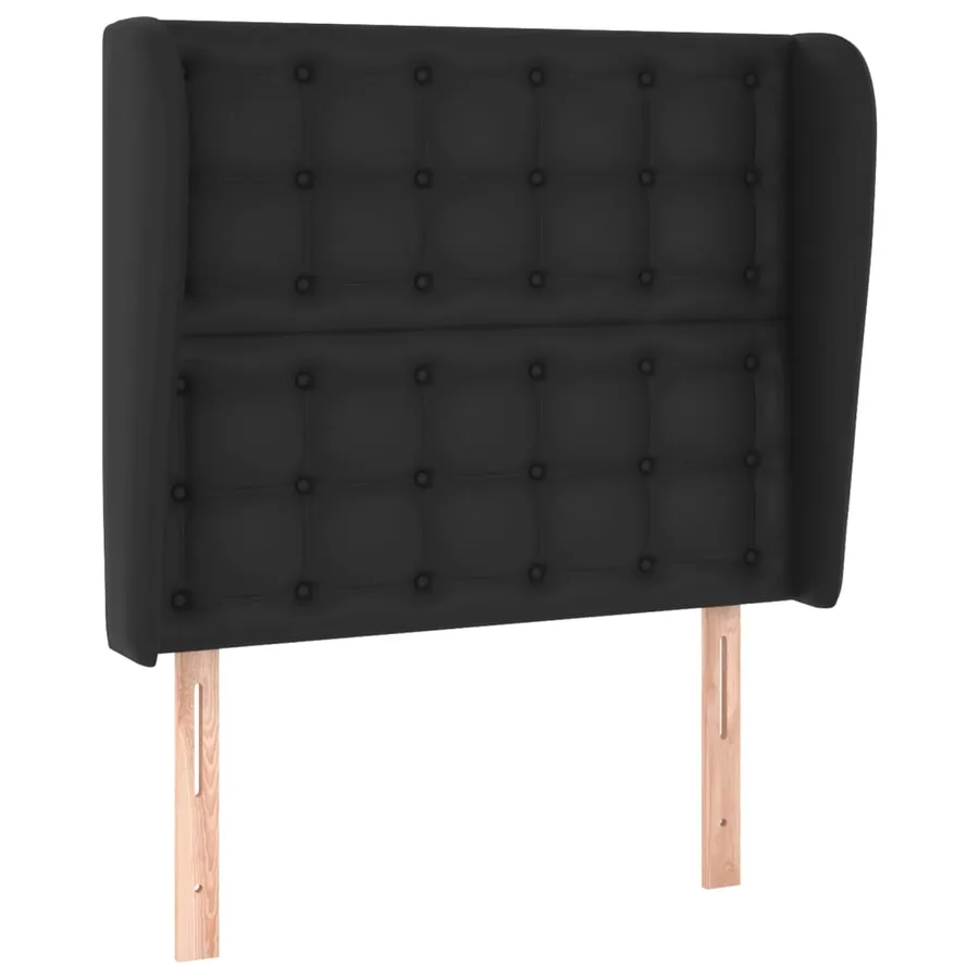 Tête de lit avec oreilles Noir 93x23x118/128 cm Similicuir - 2