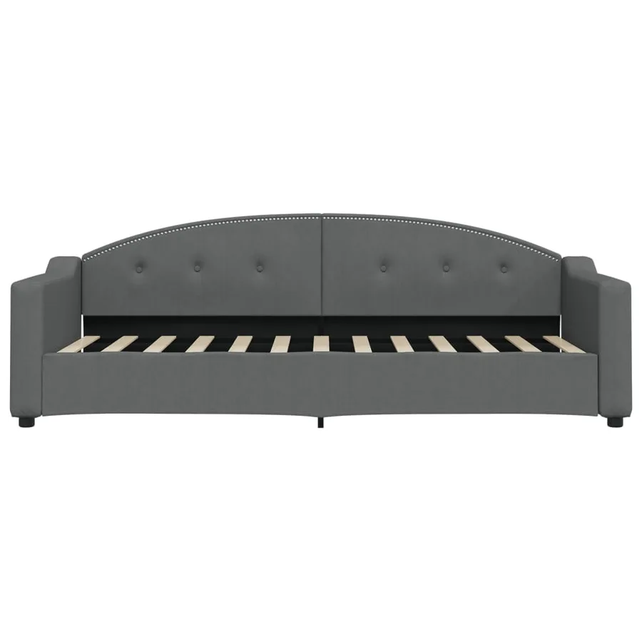 Lit de jour avec matelas gris foncé 80x200 cm tissu - 4