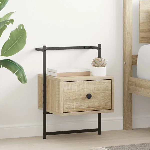 Table de chevet murale 2 pcs chêne sonoma 35x30x51 cm