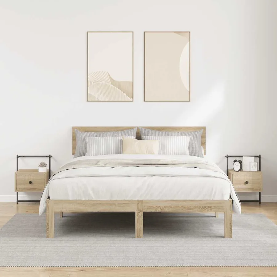 Table de chevet murale 2 pcs chêne sonoma 35x30x51 cm - 3