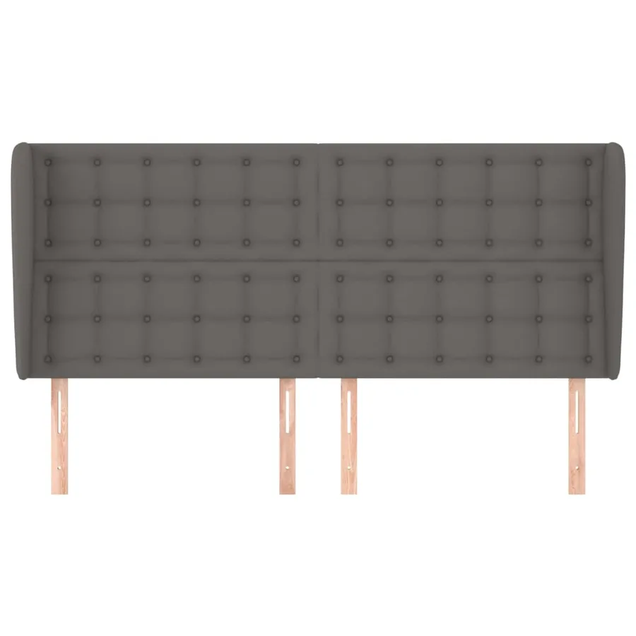 Tête de lit avec oreilles Gris 183x23x118/128 cm Similicuir - 3
