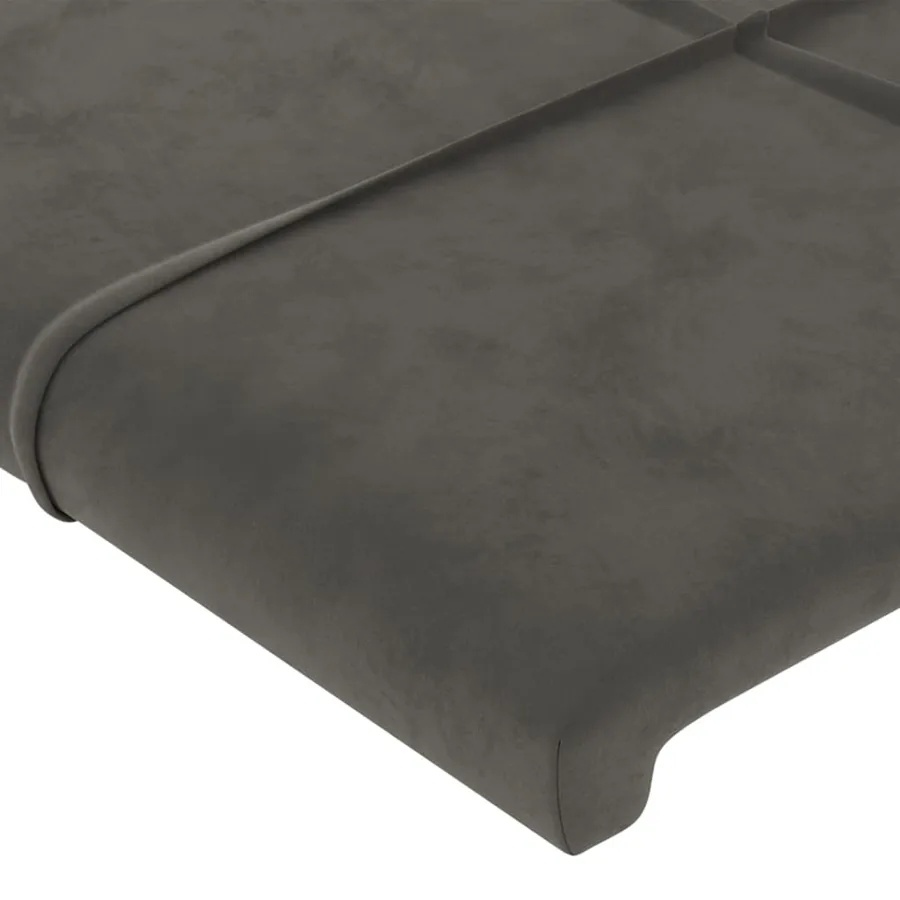 Cadre de lit sans matelas gris foncé 140x200 cm velours - 10