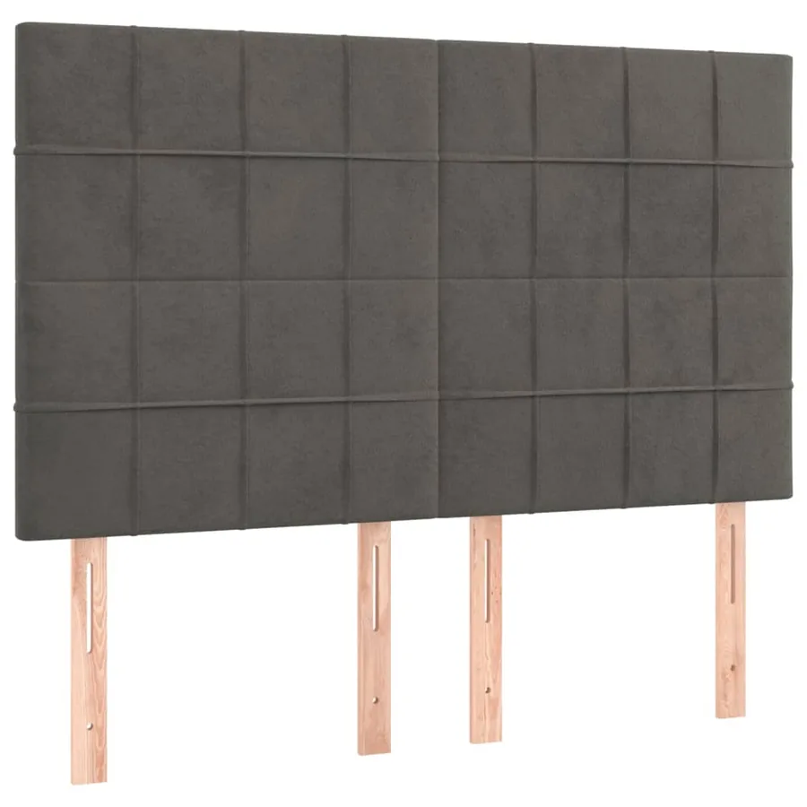 Cadre de lit sans matelas gris foncé 140x200 cm velours - 8