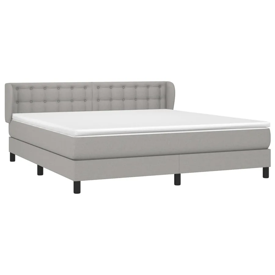 Sommier à lattes de lit avec matelas Gris clair 180x200cm Tissu - 3