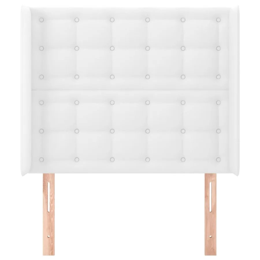 Tête de lit avec oreilles Blanc 103x16x118/128 cm Similicuir - 3