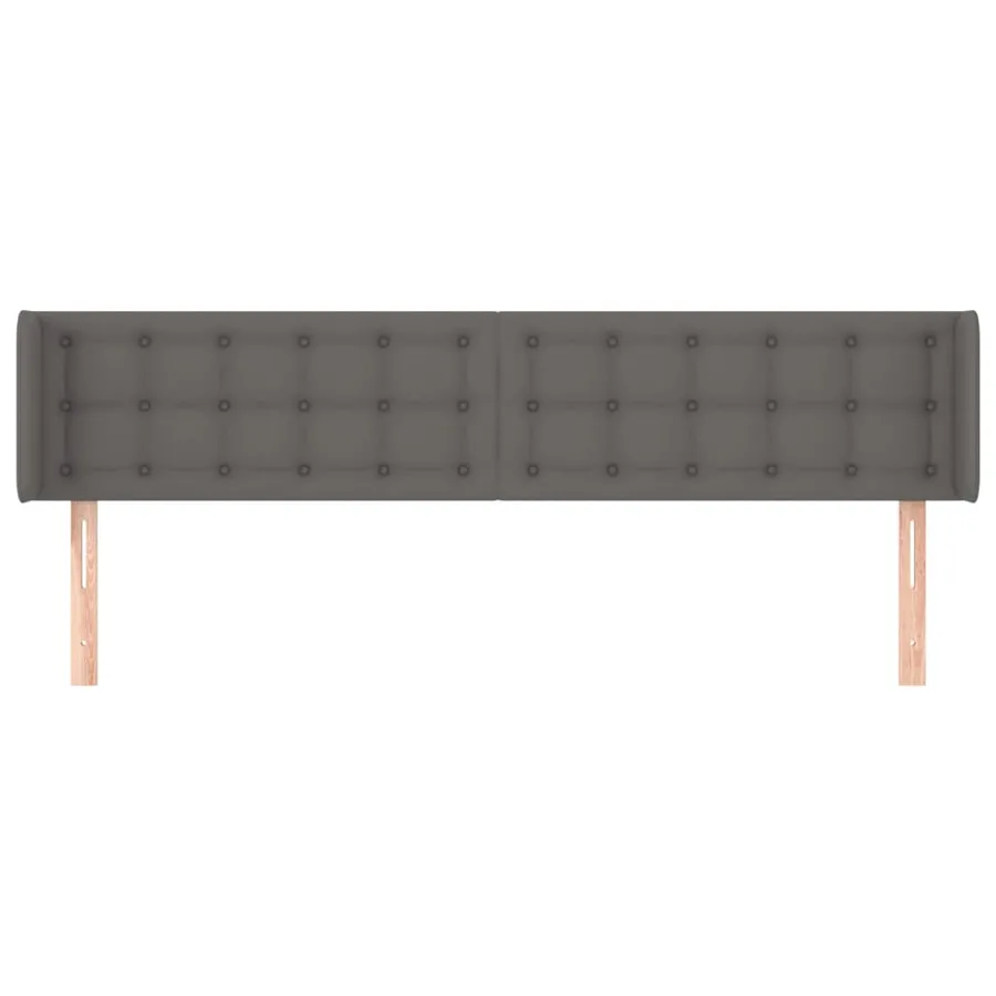 Tête de lit avec oreilles Gris 183x16x78/88 cm Similicuir - 3