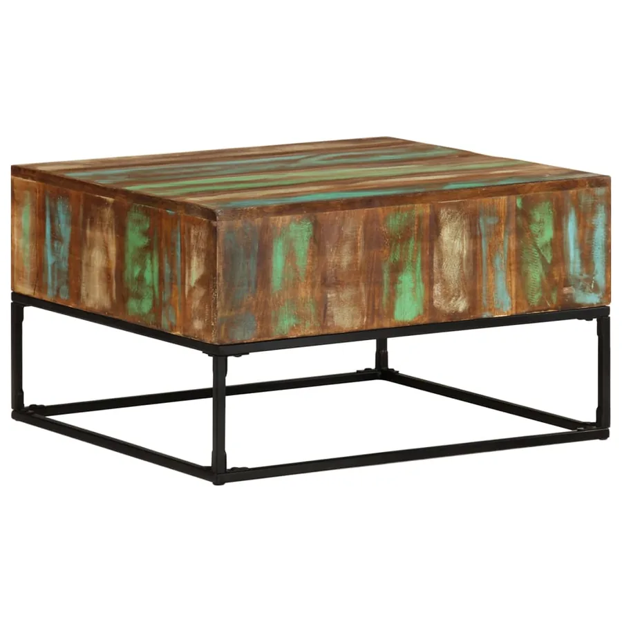 Table basse 68x68x41 cm Bois de récupération solide - 7