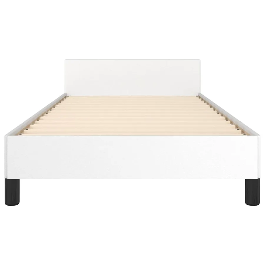 Cadre de lit sans matelas blanc 100x200 cm similicuir - 6