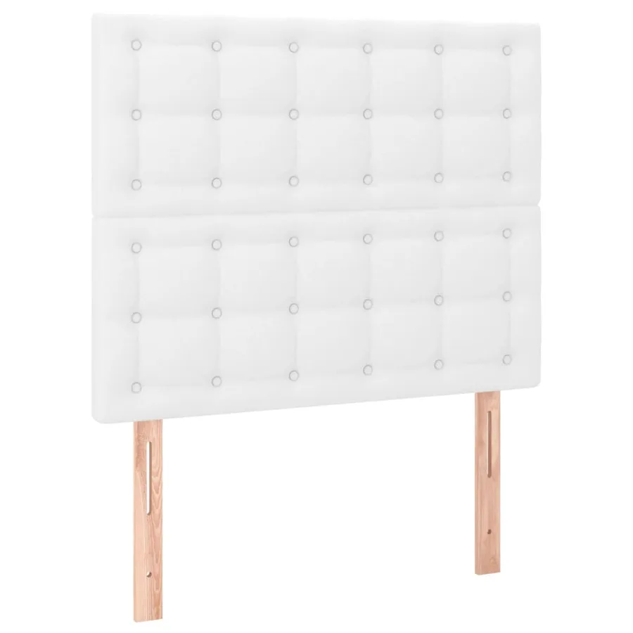 Cadre de lit sans matelas blanc 100x200 cm similicuir - 9