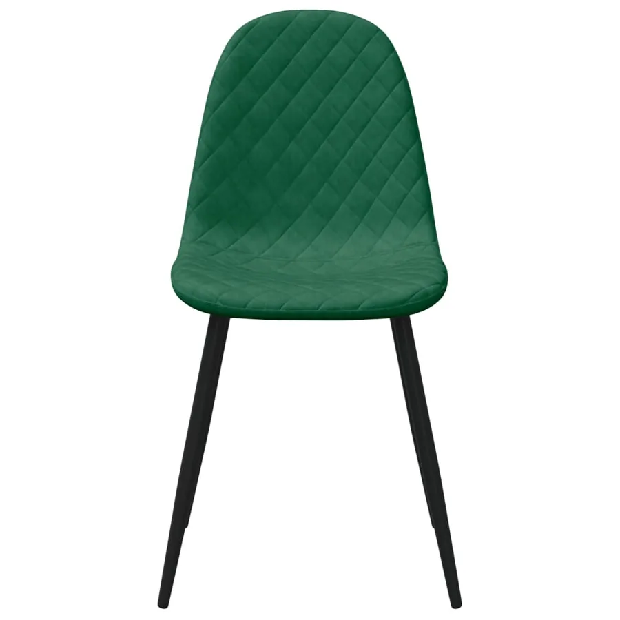 Chaises à manger lot de 4 Vert foncé Velours - 4