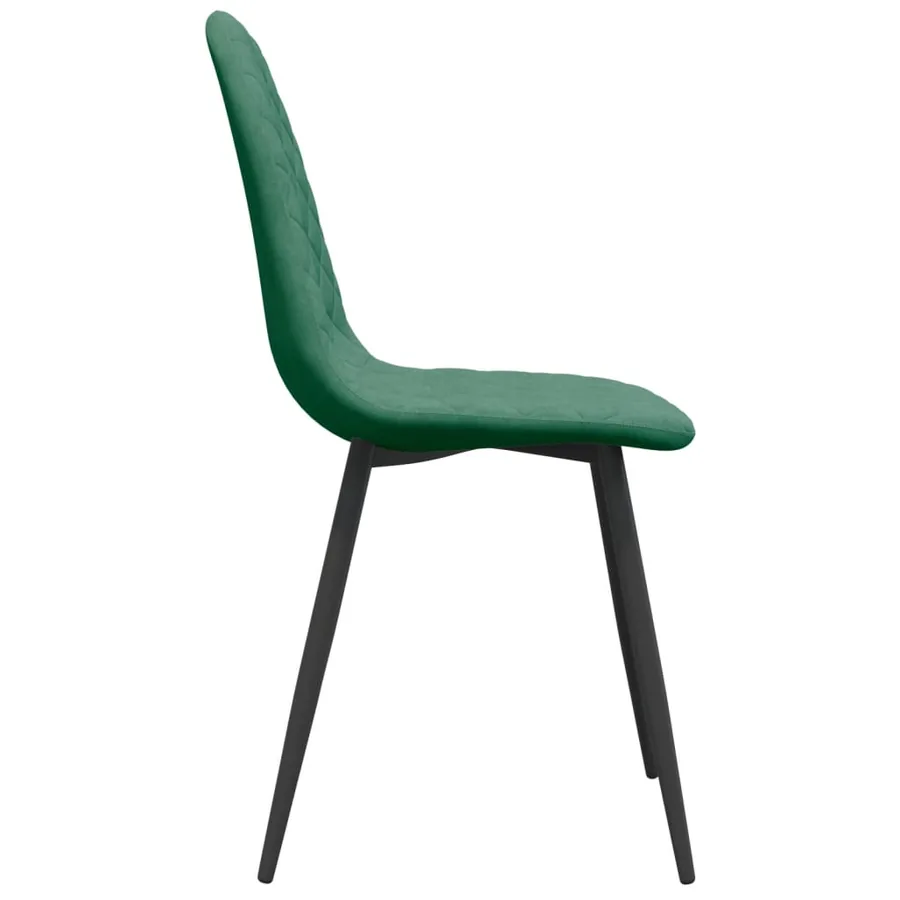 Chaises à manger lot de 4 Vert foncé Velours - 5