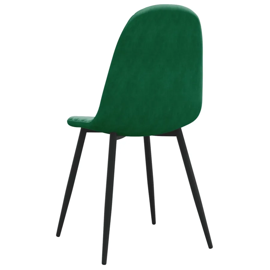 Chaises à manger lot de 4 Vert foncé Velours - 6
