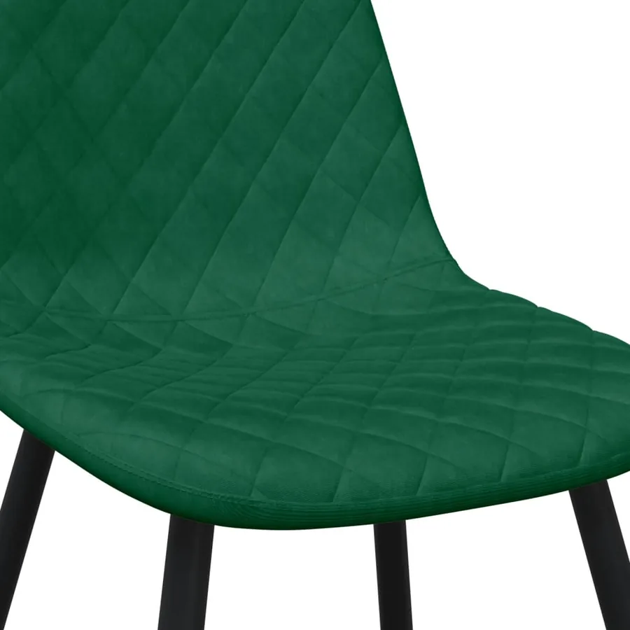 Chaises à manger lot de 4 Vert foncé Velours - 7