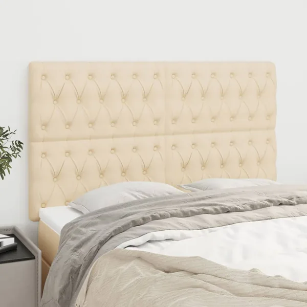 Tête de lit Crème 160x7x118/128 cm Tissu