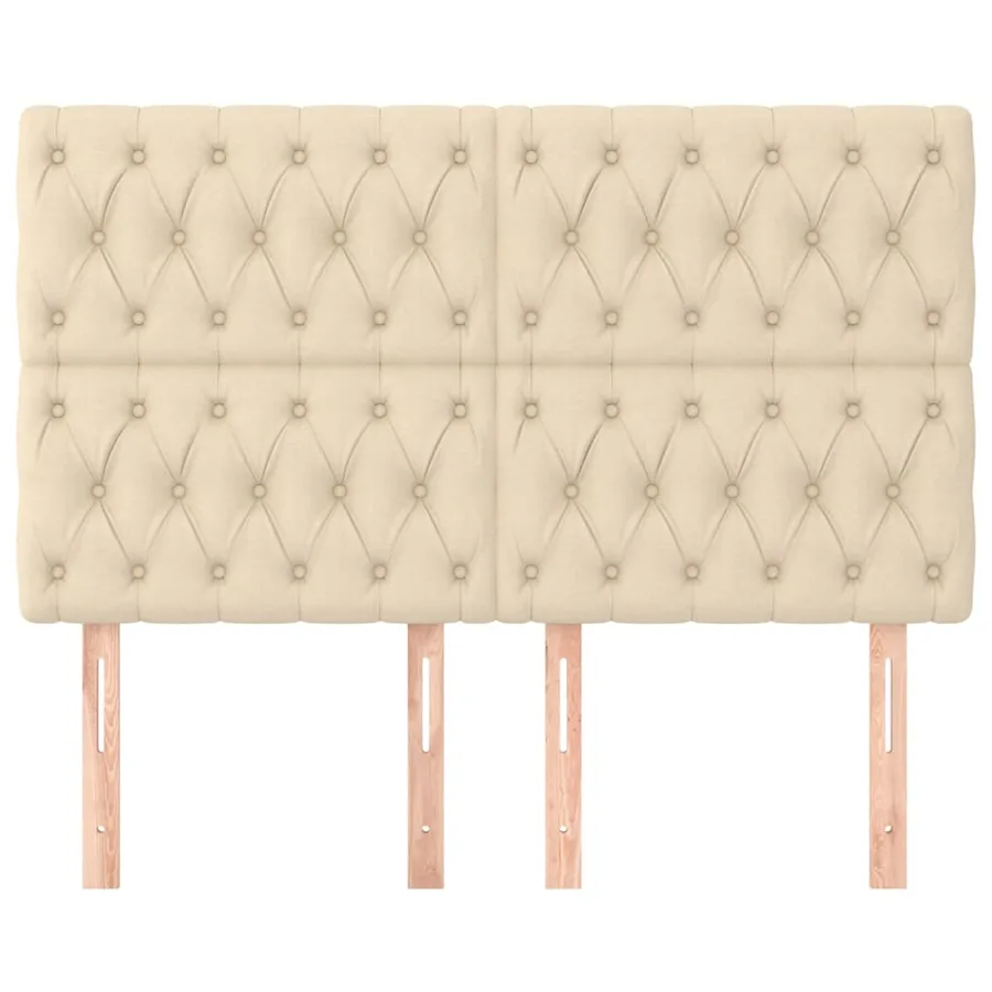 Tête de lit Crème 160x7x118/128 cm Tissu - 3