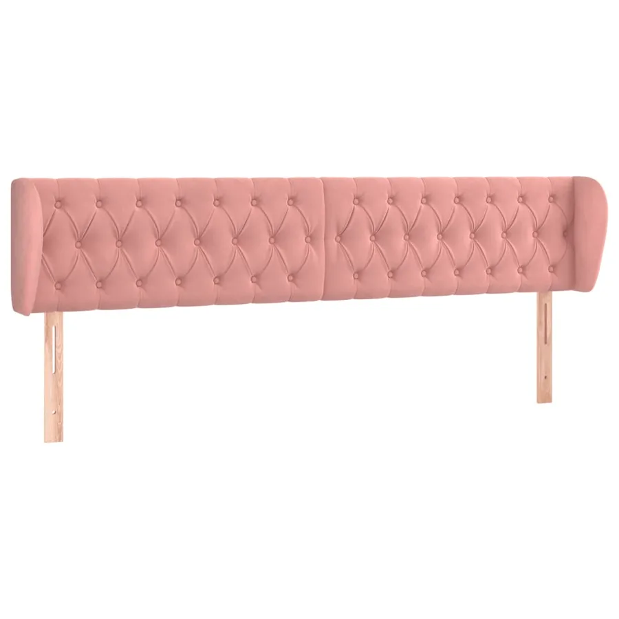 Tête de lit avec oreilles Rose 183x23x78/88 cm Velours - 2