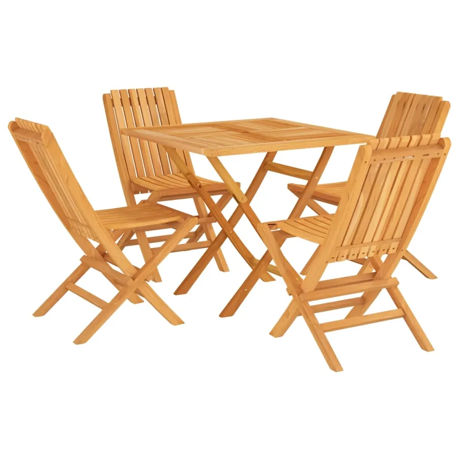 Ensemble à manger de jardin 5 pcs Bois de teck massif - 2