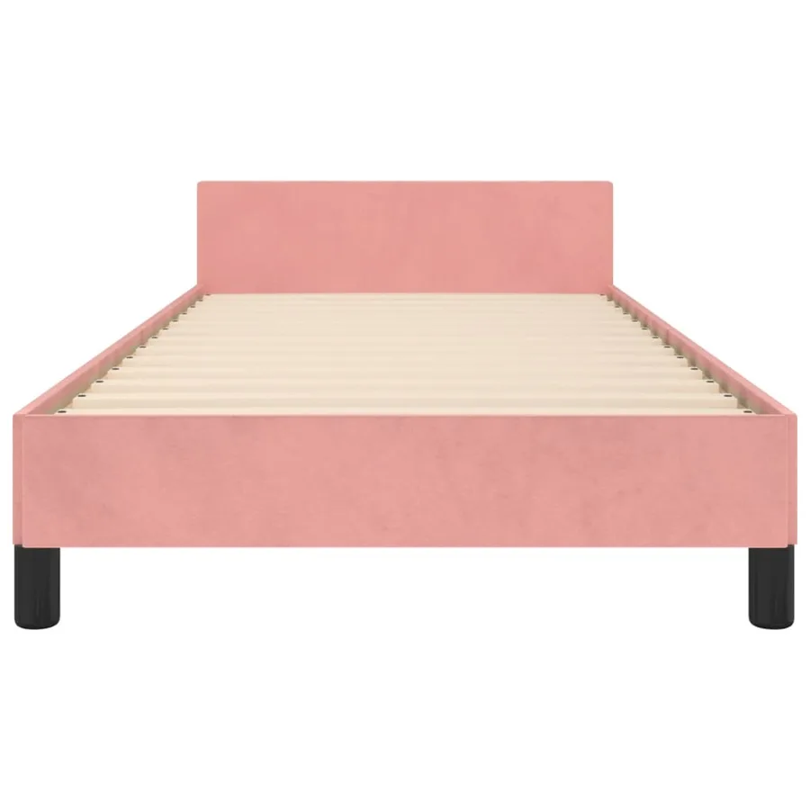 Cadre de lit sans matelas rose 90x200 cm velours - 6