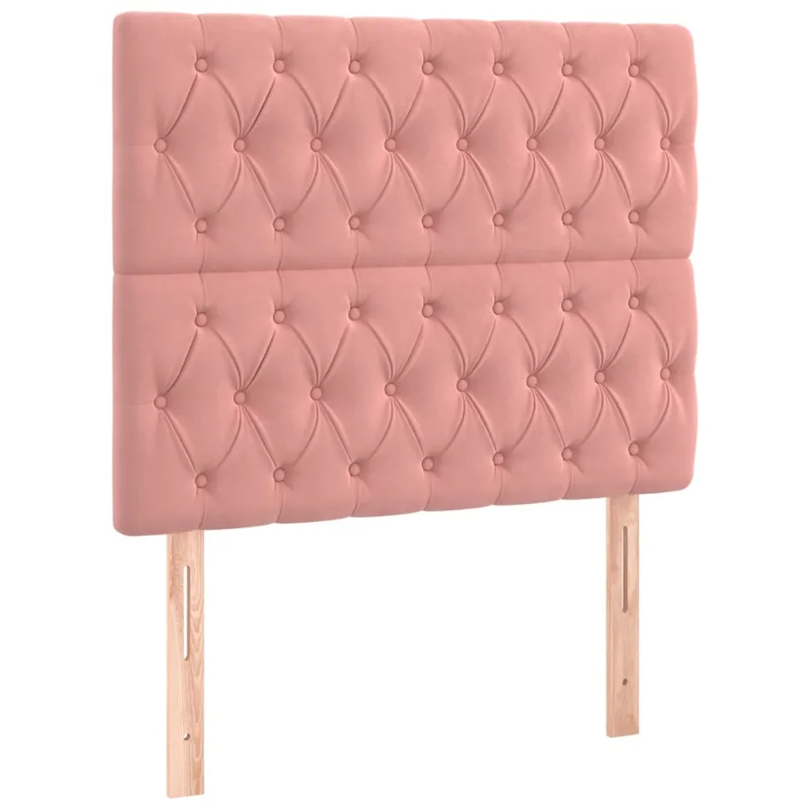 Cadre de lit sans matelas rose 90x200 cm velours - 8