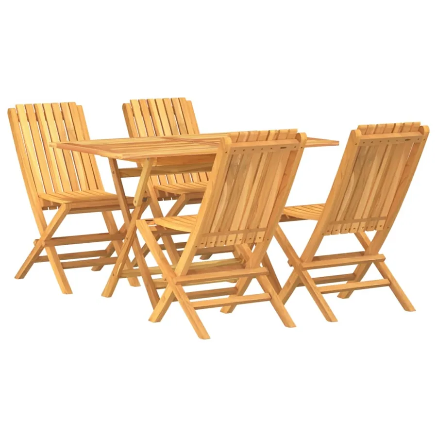 Ensemble à manger de jardin 5 pcs Bois de teck massif - 2