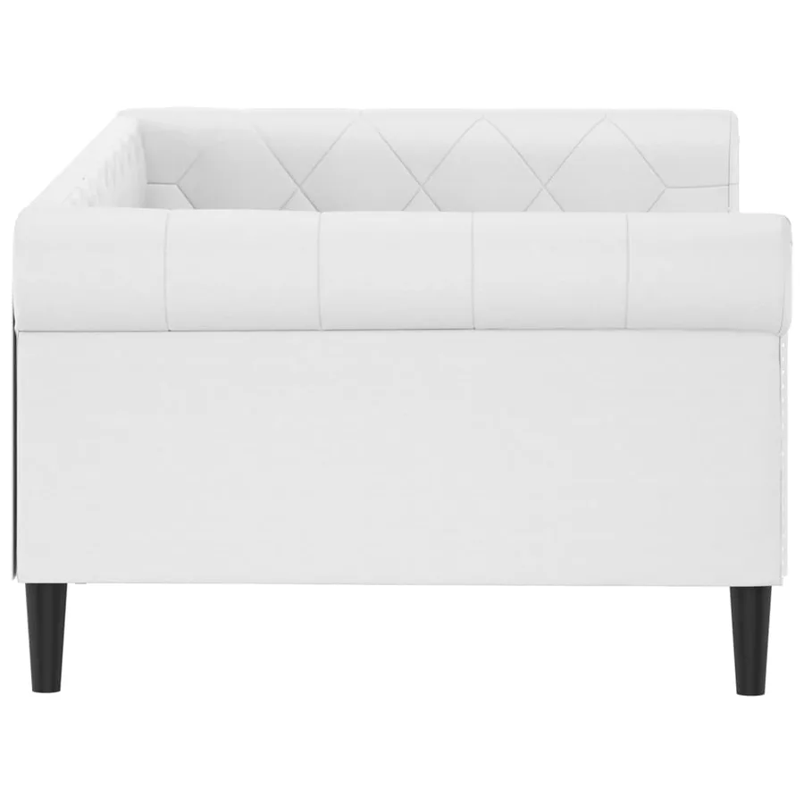 Lit de jour blanc 100x200 cm similicuir - 4