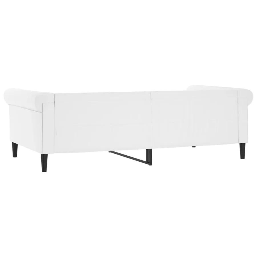 Lit de jour blanc 100x200 cm similicuir - 5