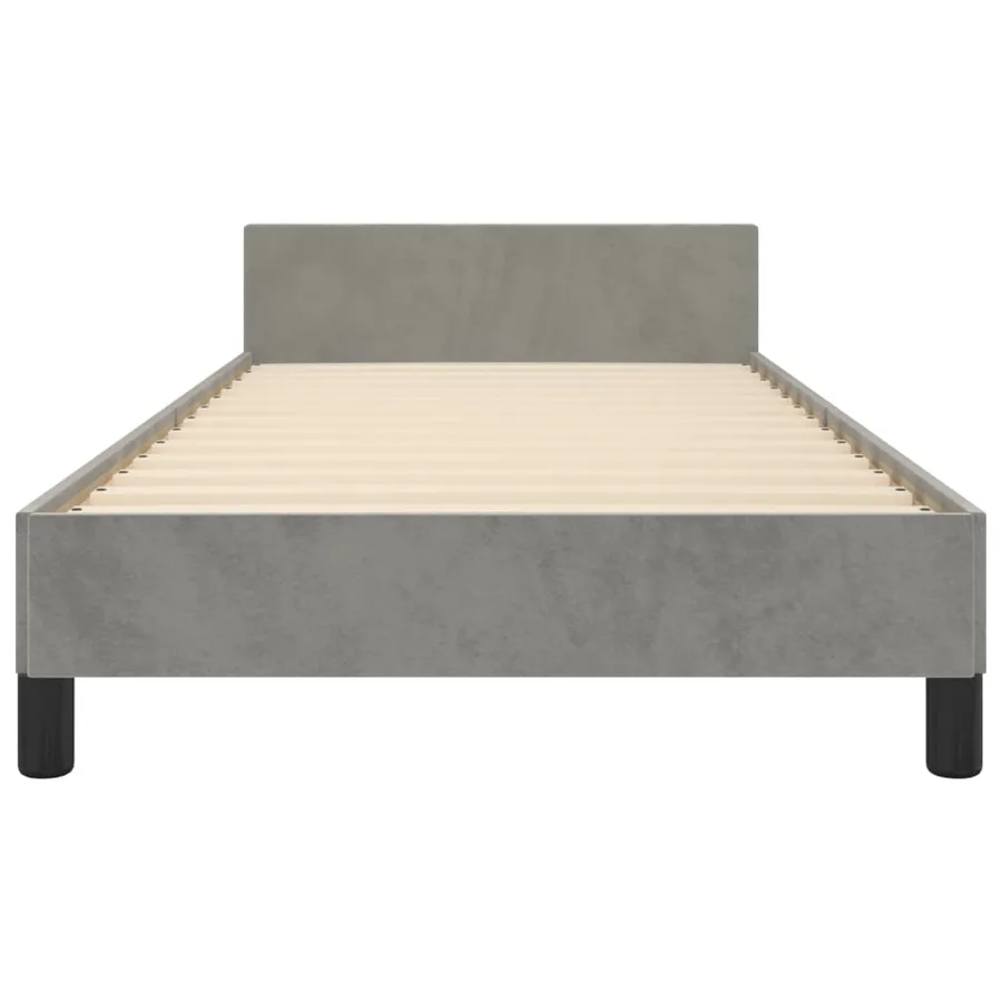 Cadre de lit sans matelas gris clair 90x200 cm velours - 6