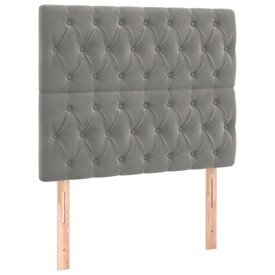 Cadre de lit sans matelas gris clair 90x200 cm velours - 8