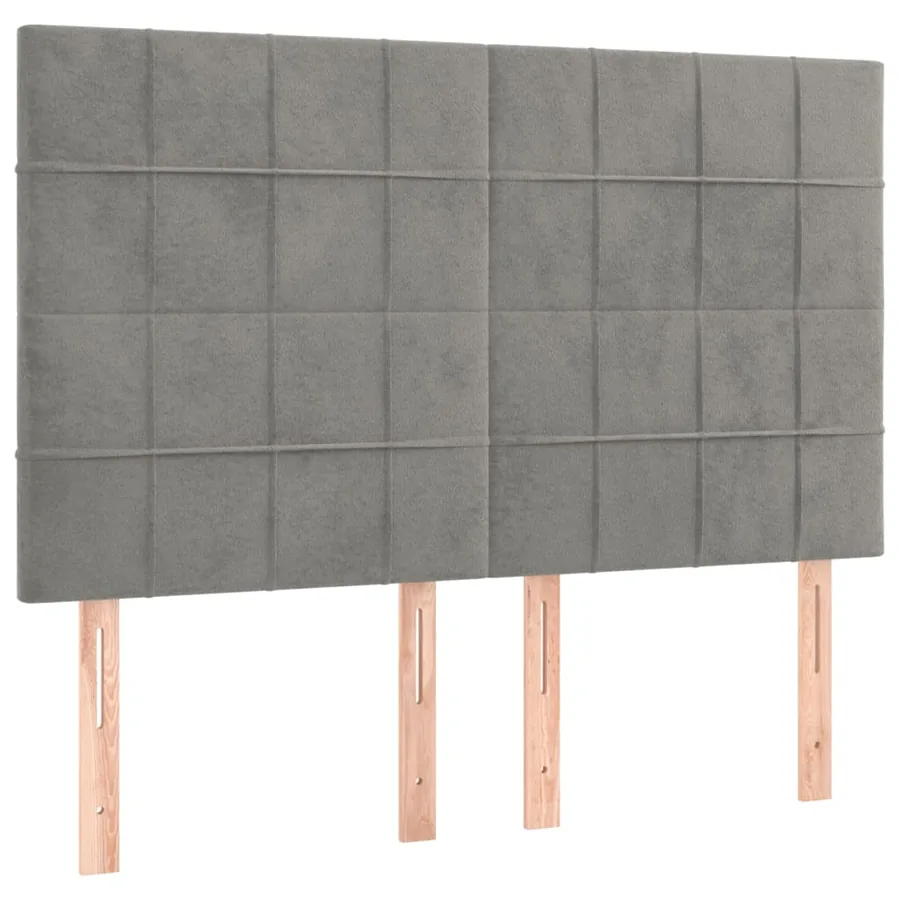 Cadre de lit sans matelas gris clair 140x190 cm velours - 8