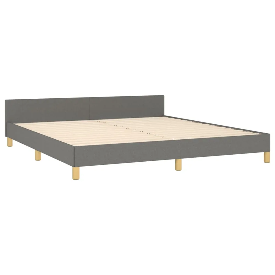 Cadre de lit sans matelas gris foncé 180x200 cm tissu - 5