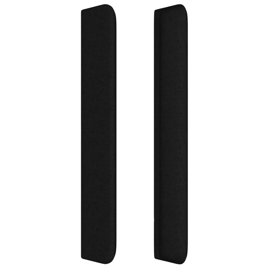 Tête de lit avec oreilles Noir 203x16x118/128 cm Tissu - 4