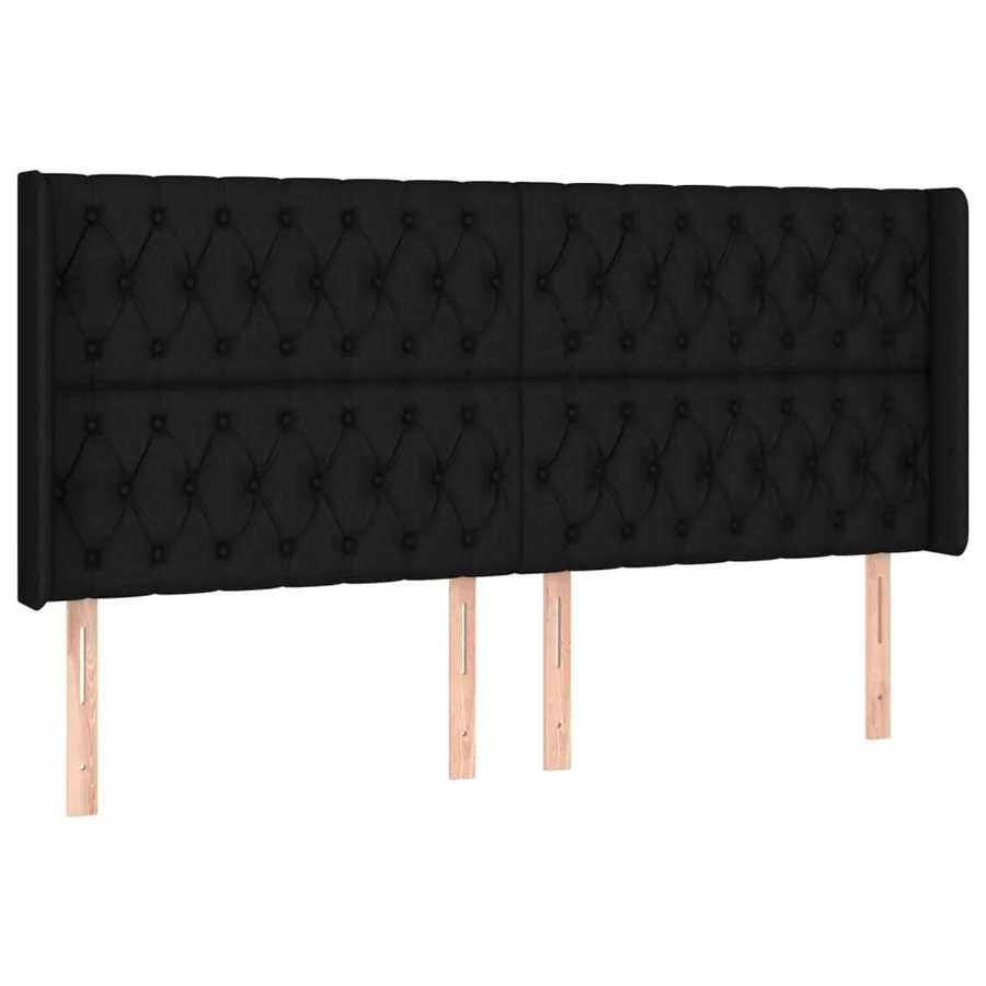 Tête de lit à LED Noir 203x16x118/128 cm Tissu - 3