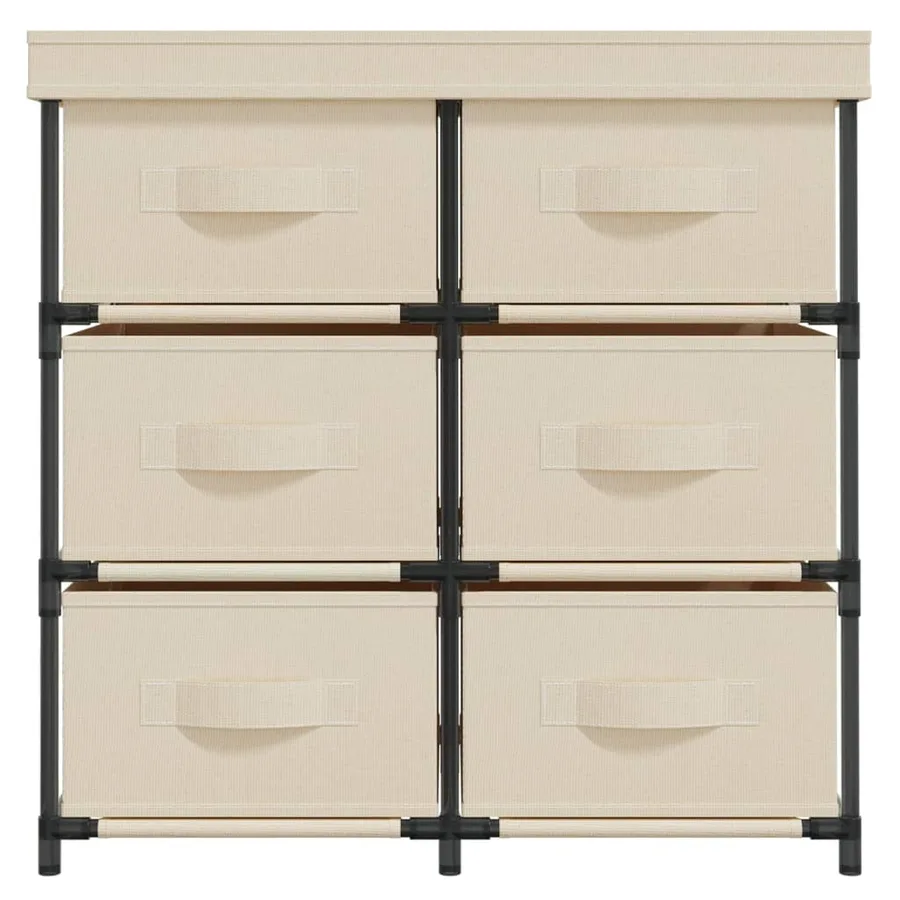 Armoire de rangement avec 6 tiroirs 55x29x55 cm Crème Acier - 3