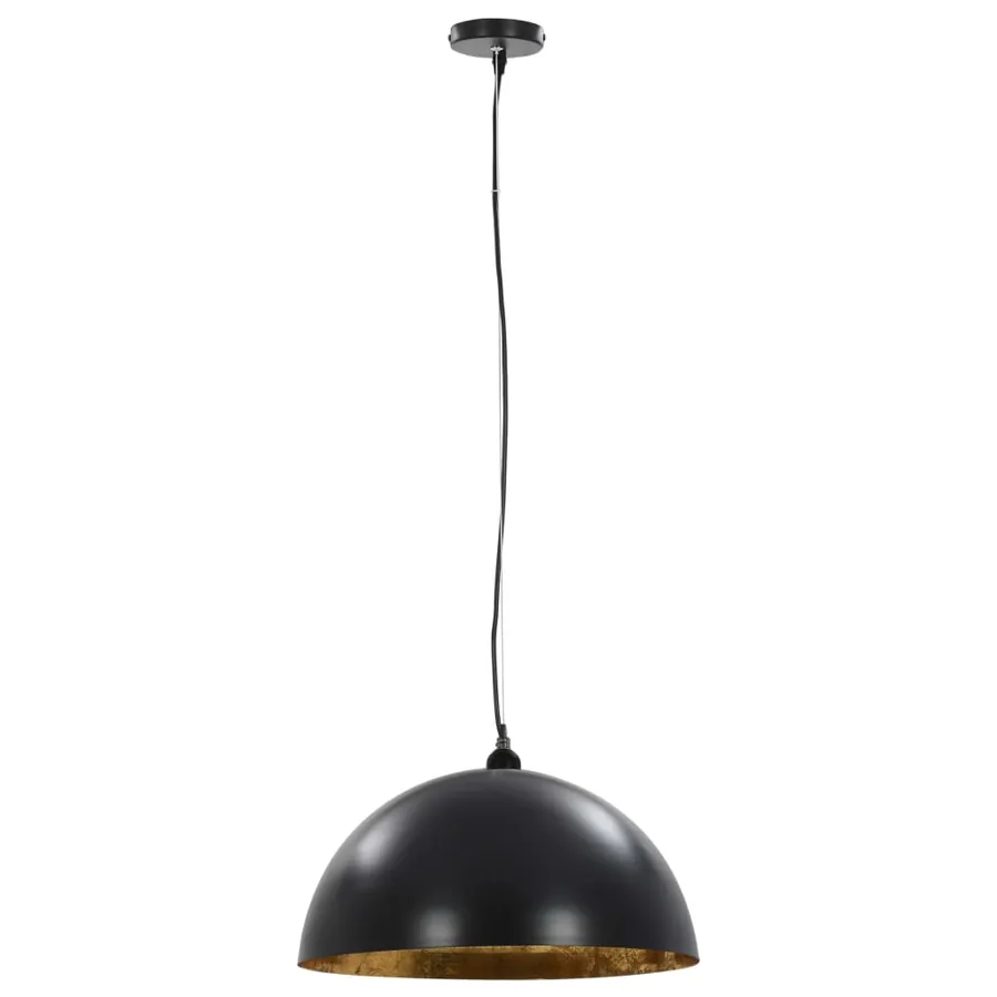2 pcs Plafonniers Noir et doré Semi-sphérique 50 cm E27 - 3