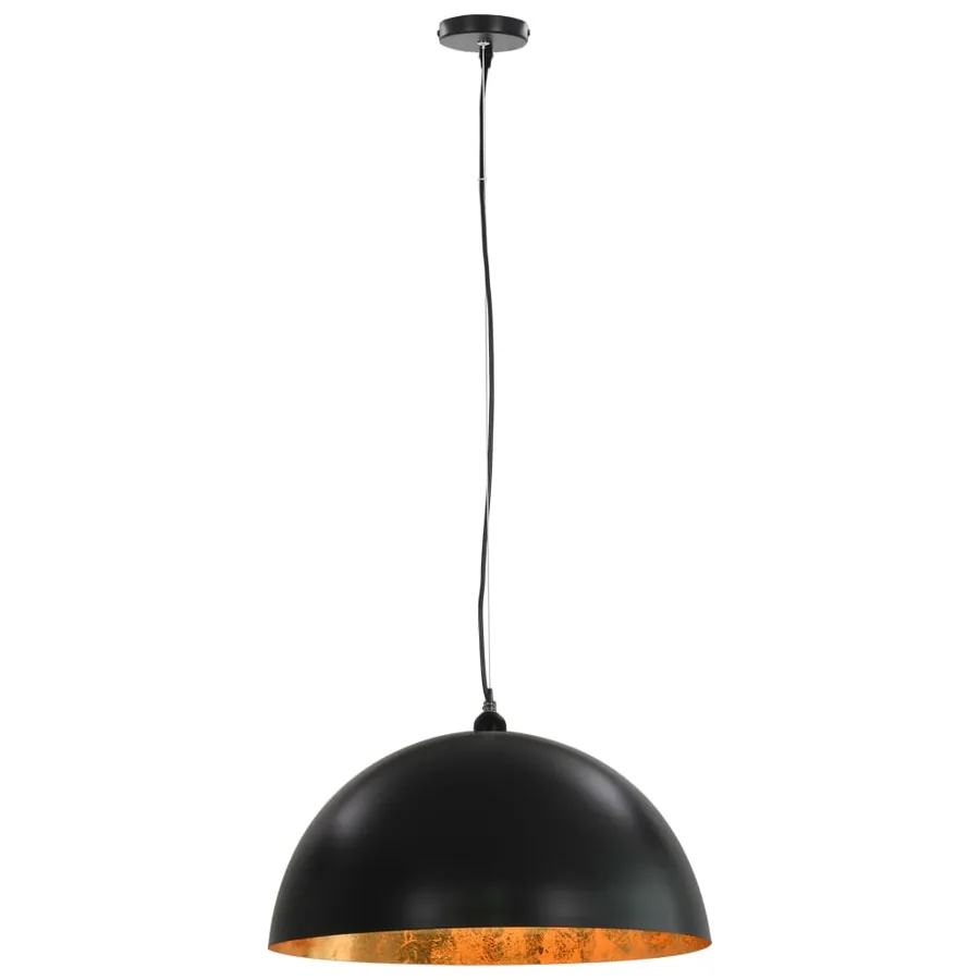 2 pcs Plafonniers Noir et doré Semi-sphérique 50 cm E27 - 4