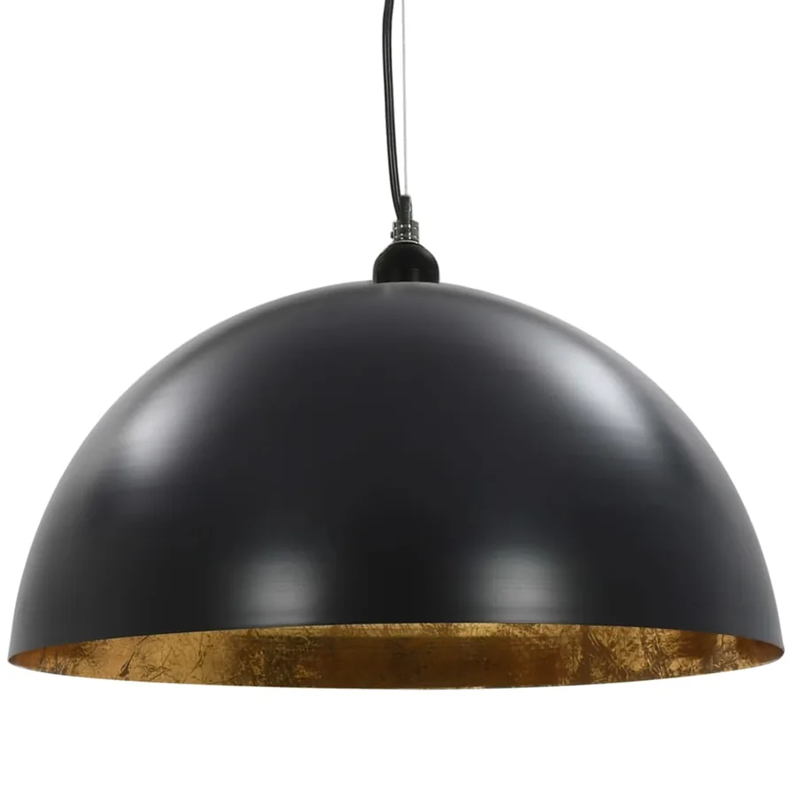 2 pcs Plafonniers Noir et doré Semi-sphérique 50 cm E27 - 5