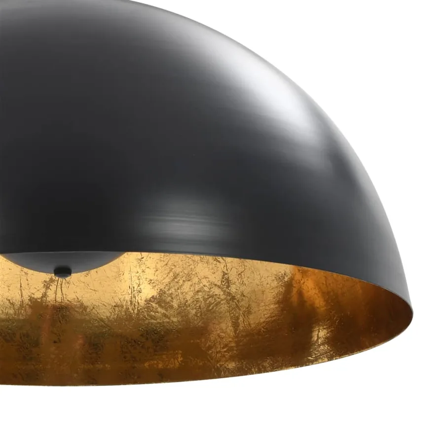 2 pcs Plafonniers Noir et doré Semi-sphérique 50 cm E27 - 7