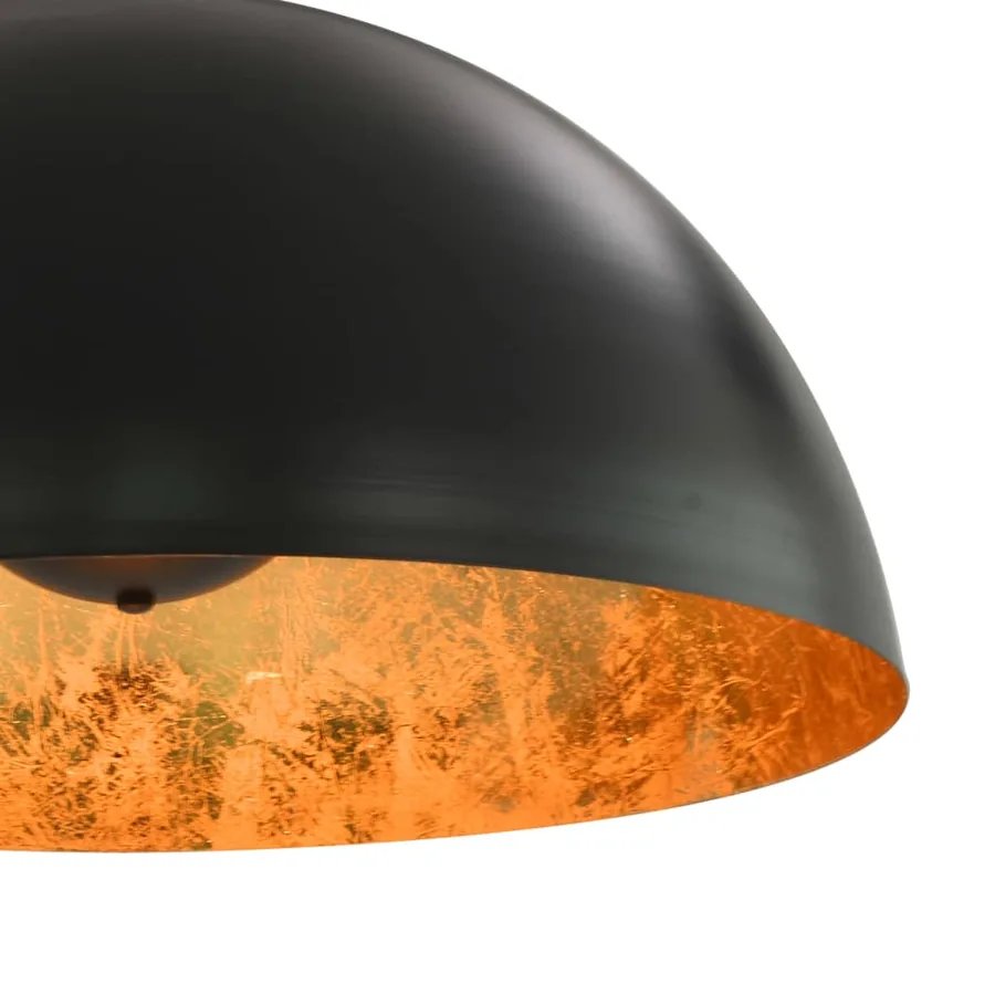 2 pcs Plafonniers Noir et doré Semi-sphérique 50 cm E27 - 8