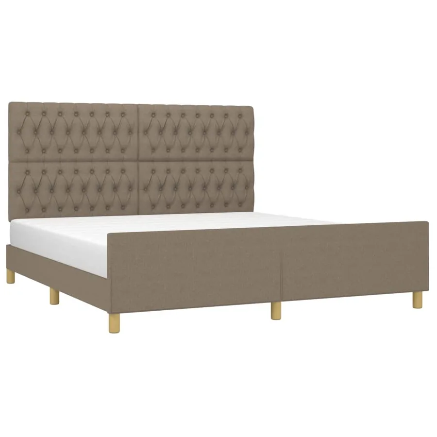Cadre de lit sans matelas taupe 180x200 cm tissu - 3