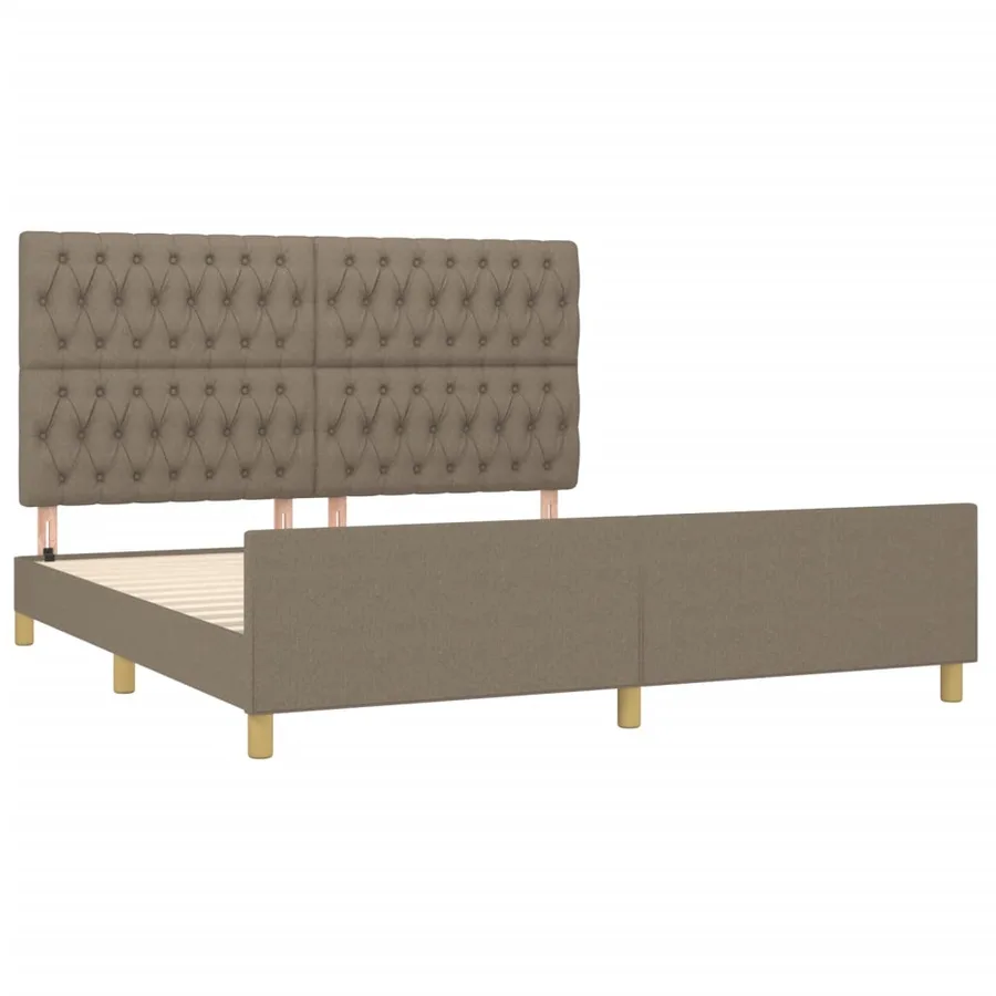 Cadre de lit sans matelas taupe 180x200 cm tissu - 4