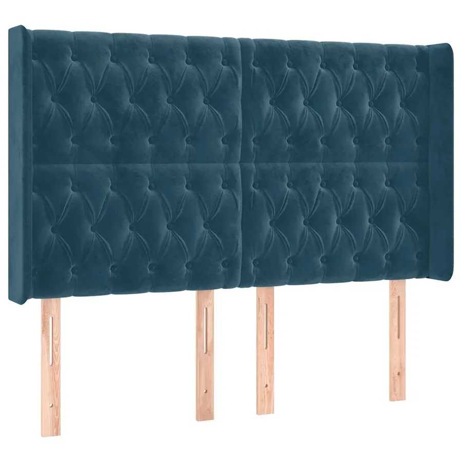 Sommier à lattes de lit matelas et LED Bleu foncé 160x200 cm - 7