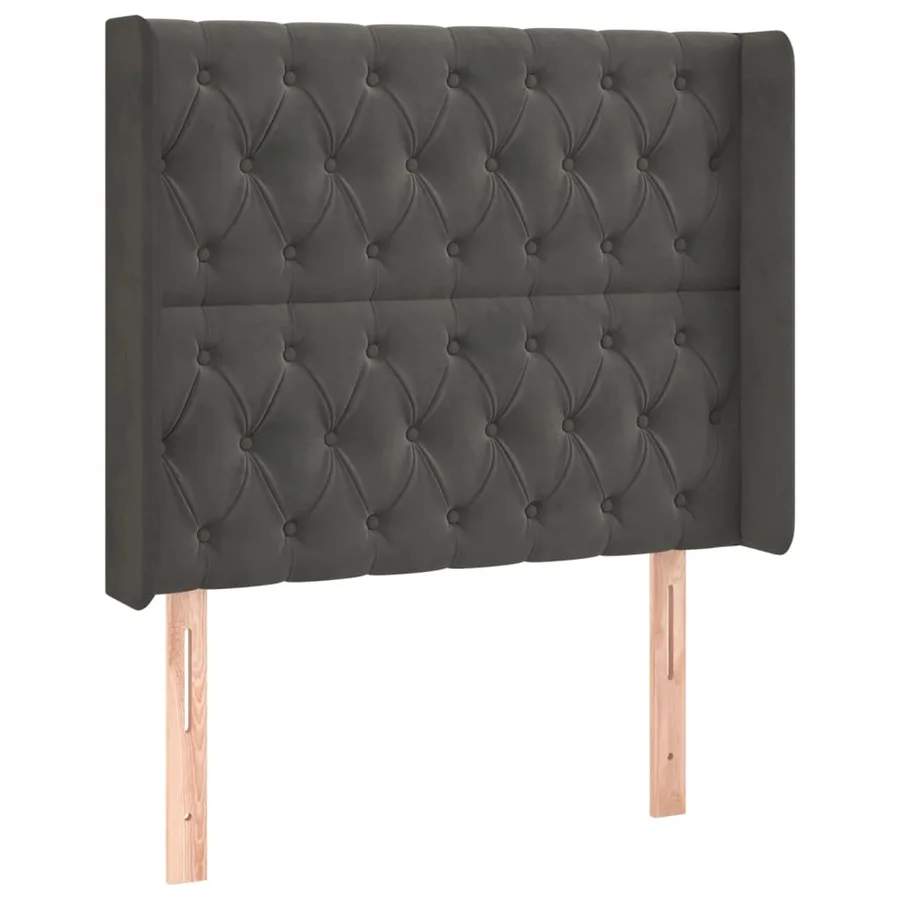 Sommier à lattes de lit matelas LED Gris foncé 90x200cm Velours - 7
